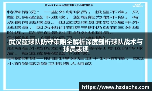 武汉篮球队防守策略全解析深度剖析球队战术与球员表现